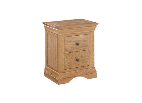 Worthing Oak 2 Drawer Bedside Cabinet